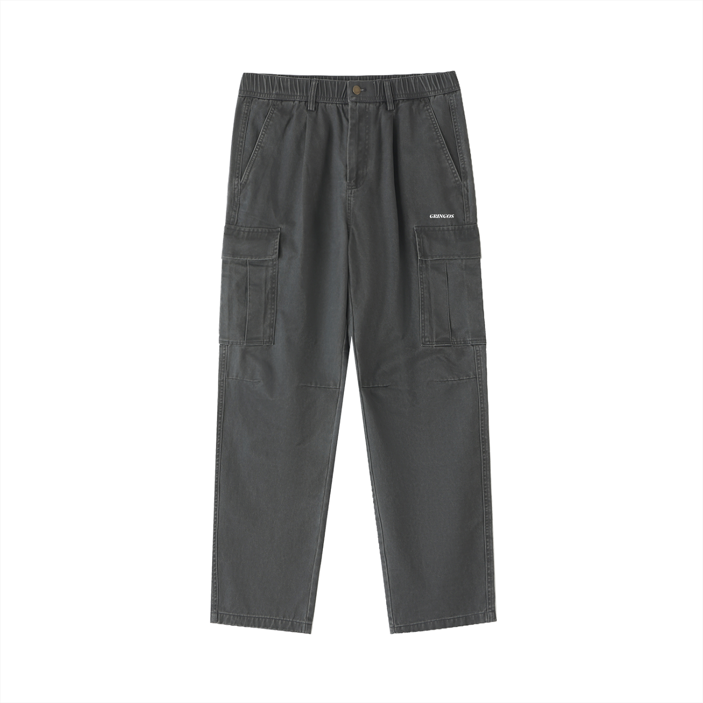 Gringos Cotton Elastic-Waist Cargo Pants - Grey/Brown/Black