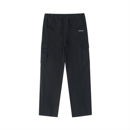 Gringos Cotton Elastic-Waist Cargo Pants - Grey/Brown/Black