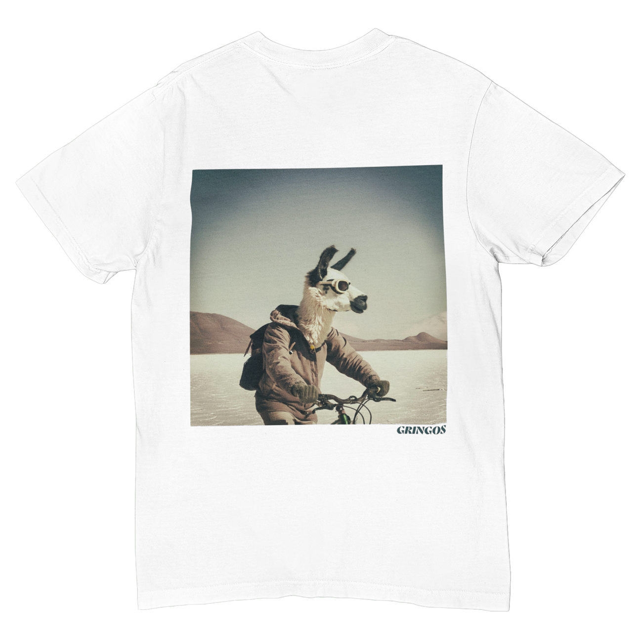 Salt Flat Mountain Biking Llama - Premium Tee