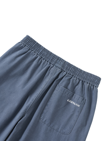 Gringos Drawstring Waist Straight-Leg Cargo Pants - Blue/Black/Green