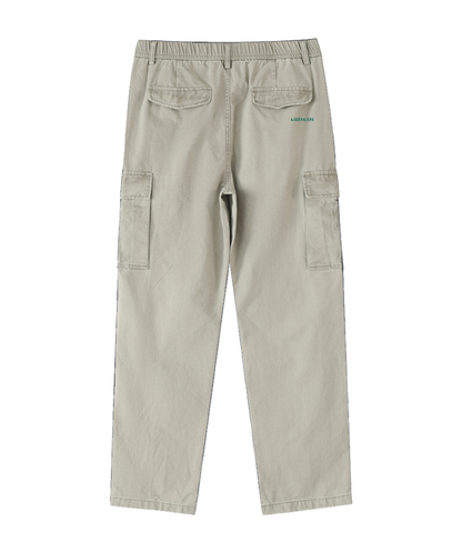 Gringos Cotton Elastic-Waist Cargo Pants - Light Grey