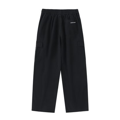 Gringos Drawstring Waist Straight-Leg Cargo Pants - Blue/Black/Green